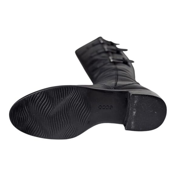 ECCO Hobart Tall Black Leather Riding Boot Size 38 - Picture 9 of 10